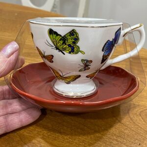 NWT.  Grace Teaware, fine porcelain, teacup and saucer set.